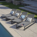 Modesta Outdoor Aluminum Mesh Chaise Lounge Set Of 4 By Christopher Knight Home