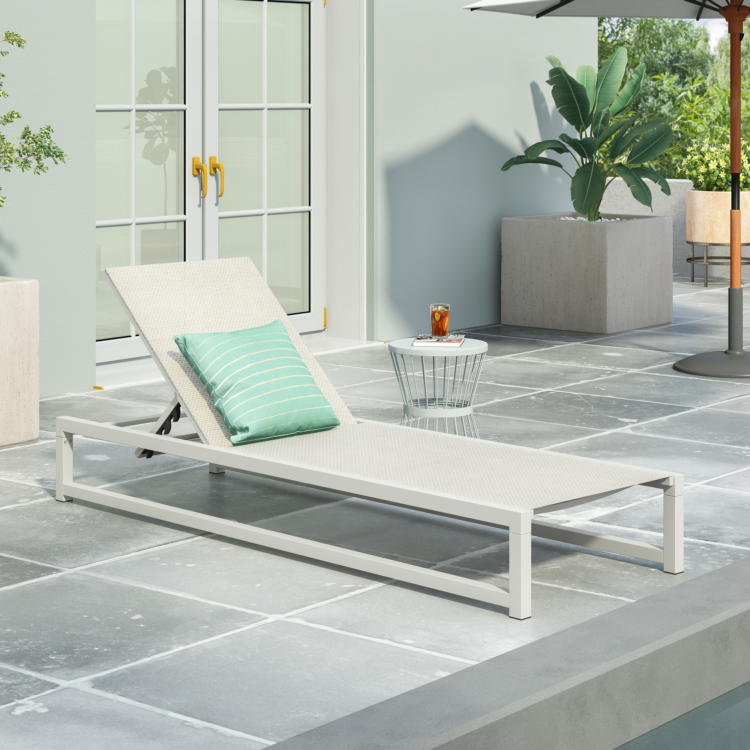 Modesta Outdoor Aluminum Mesh Chaise Lounge By Christopher Knight Home