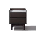 Modi Wenge Nightstand End Table With Faux Marble Top Manufactured Wood