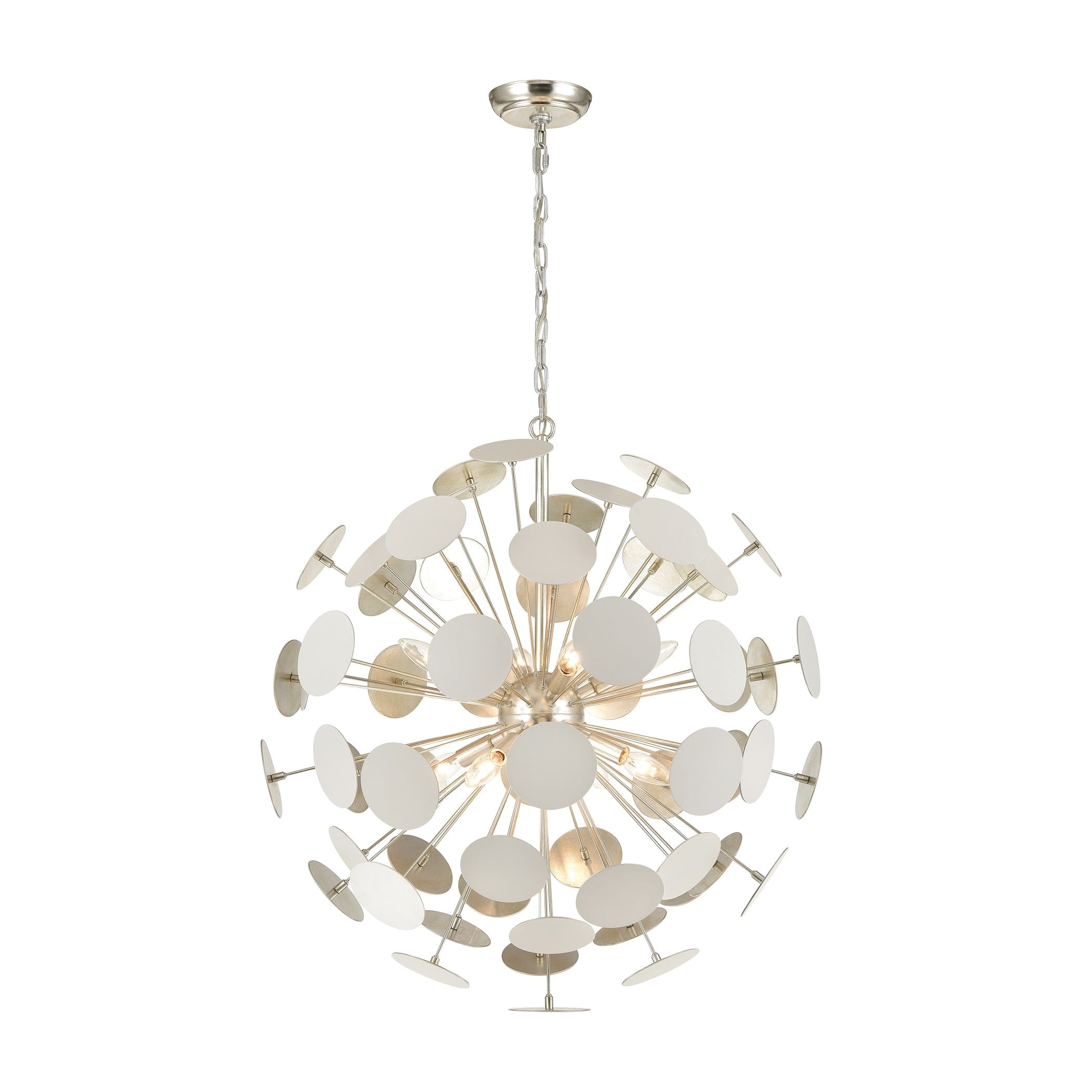 Modish 28 Inch Wide 8 Light Chandelier In Matte White 28In W