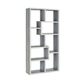 Modish Wooden Bookcase With Multiple Shelves Gray