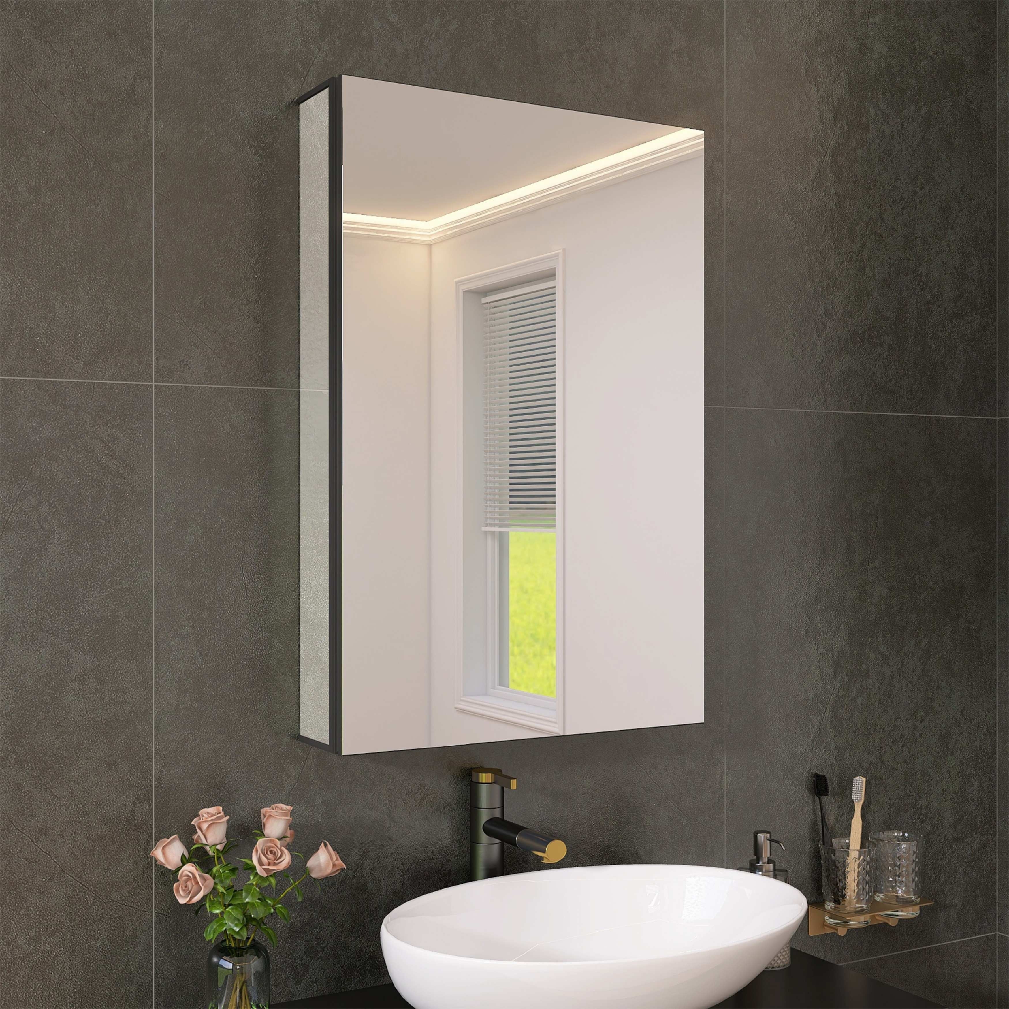 Modland 20 X30 Aluminum Medicine Cabinet With Mirror Wall Mounted Or Recessed Adjustable Glass Shelves Bathroom Storage Cabinet