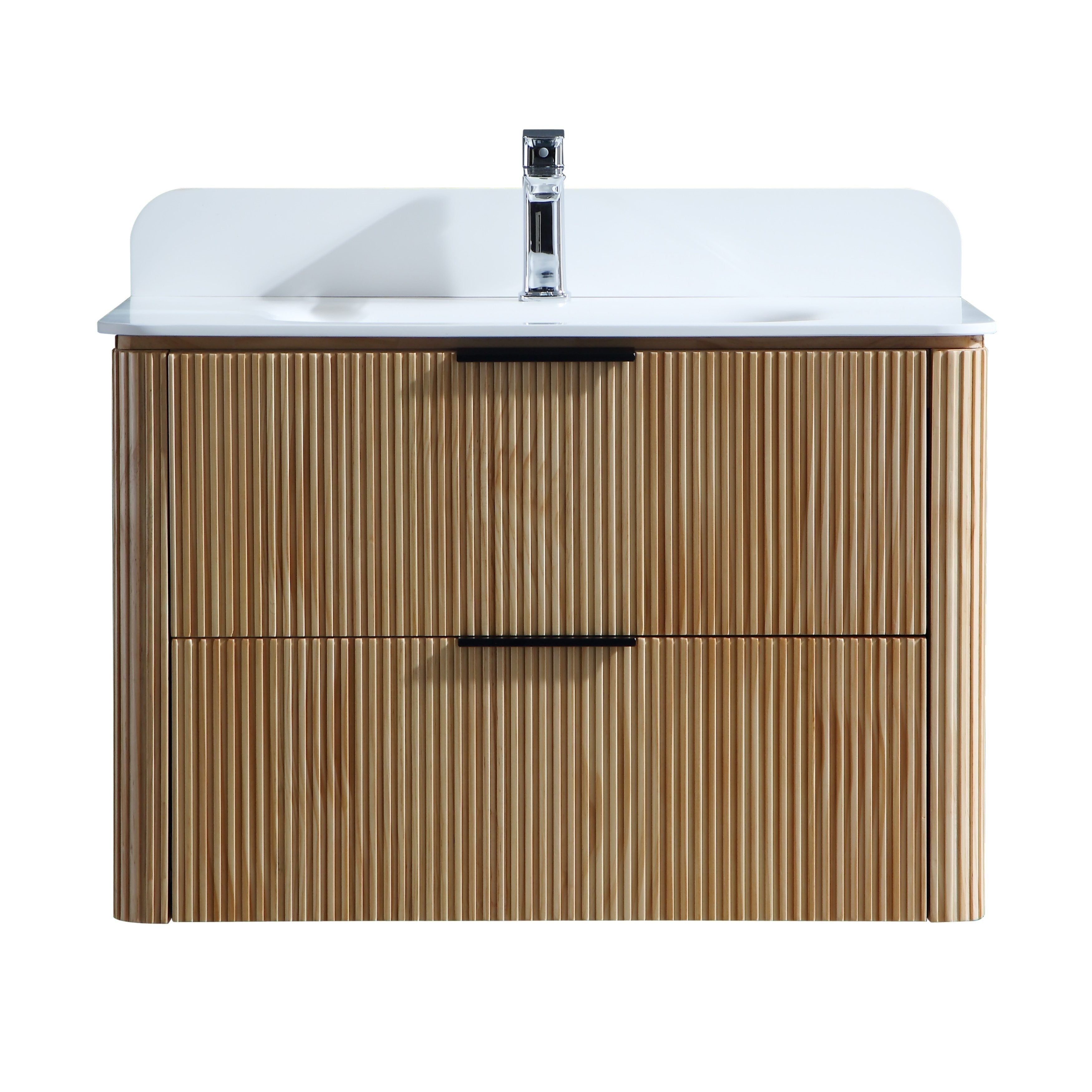 Modland 30 Wall Mounted Bathroom Vanity With Acrylic Top Integrated Sink Overflow