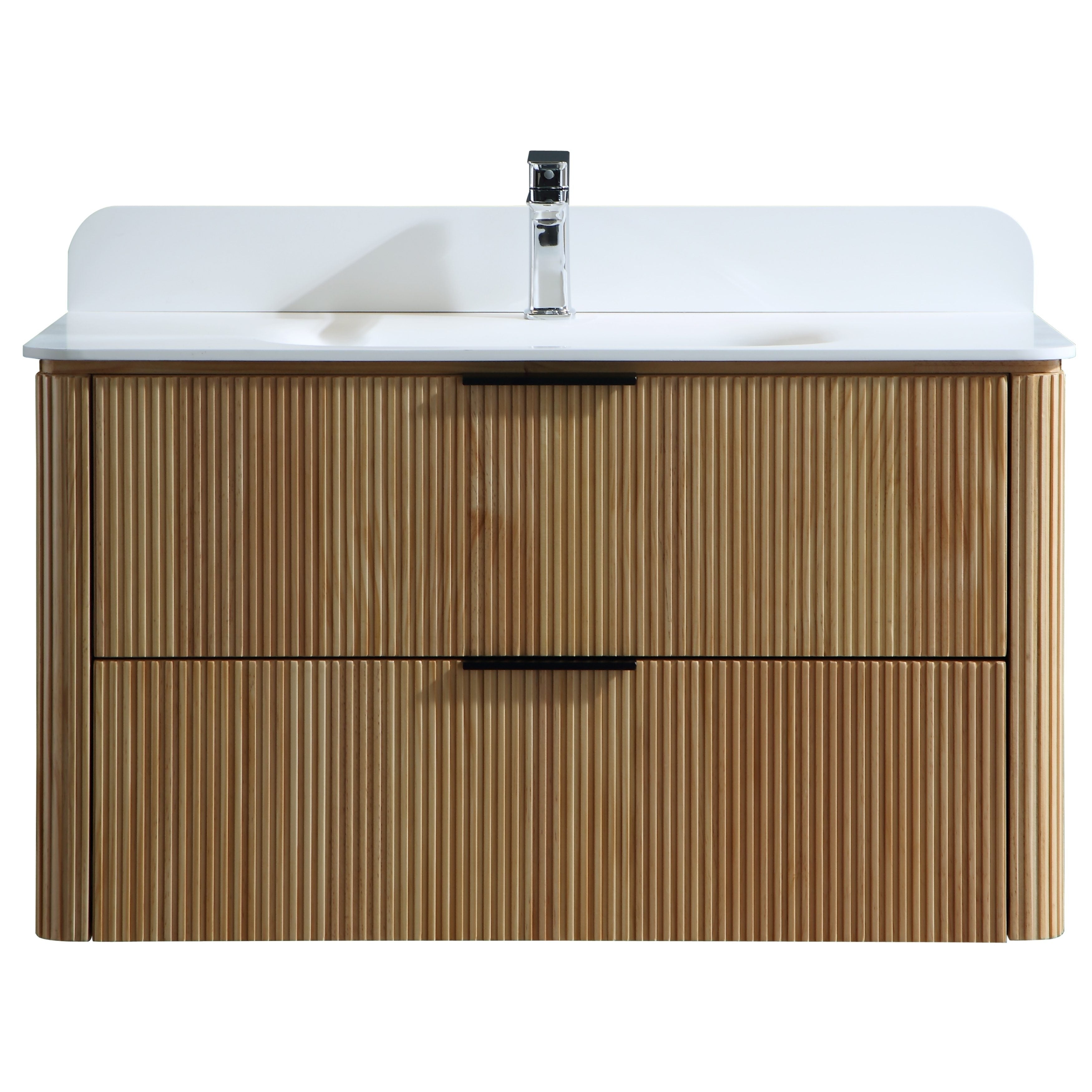 Modland 36 Wall Mounted Bathroom Vanity With Acrylic Top Integrated Sink Overflow