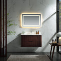 Modland 36 Wall Mounted Bathroom Vanity With Single Sink Solid Wood And Soft Close Drawers In Walnut Or Black
