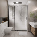 Modland 48 In. W X 71 In. H Framed Pivot Swing Shower Door With Reversible Installation In Black Rain Glass And Brushed Gold