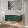 Modland 48 Modern Floating Bathroom Vanity With Single Sink Soft Close Drawers White Stone Countertop