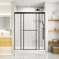 Modland 60 In. W X 76 In. H Framed Sliding Shower Door With 1 4 In. Clear Tempered Glass And Reversible Installation 60X76