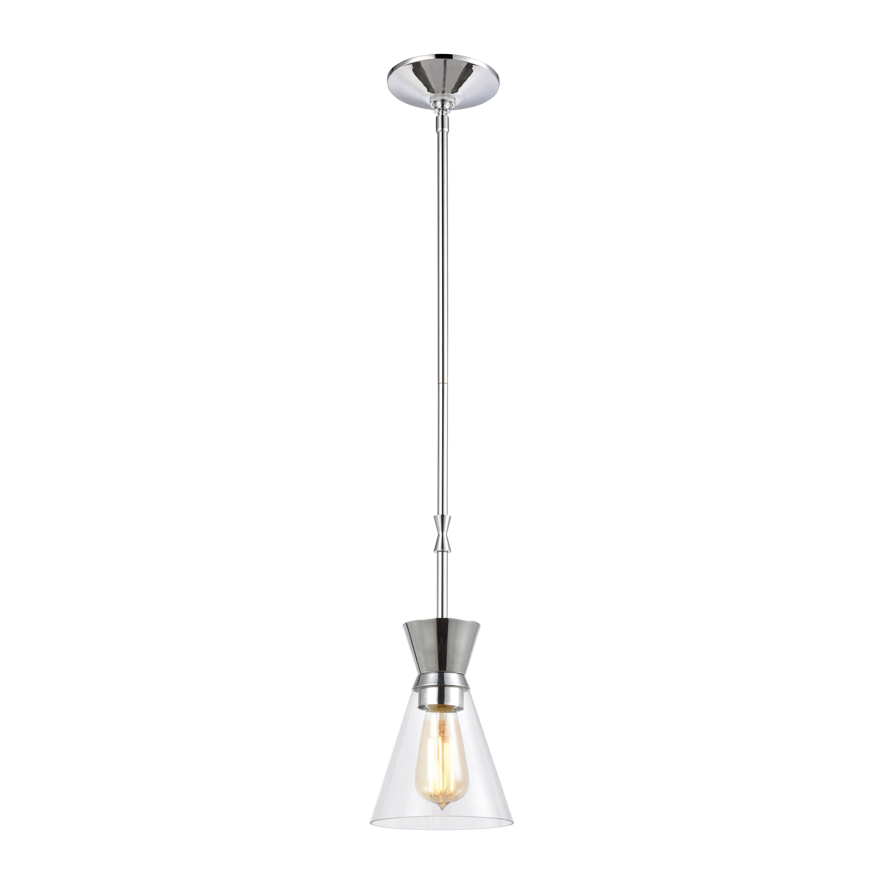 Modley 6 Inch Wide 1 Light Mini Pendant In Polished Chrome 6In W X 6In D X 13In H