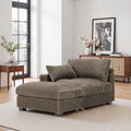 Modren Plush Upholstered Coner Chair And Ottoman Set
