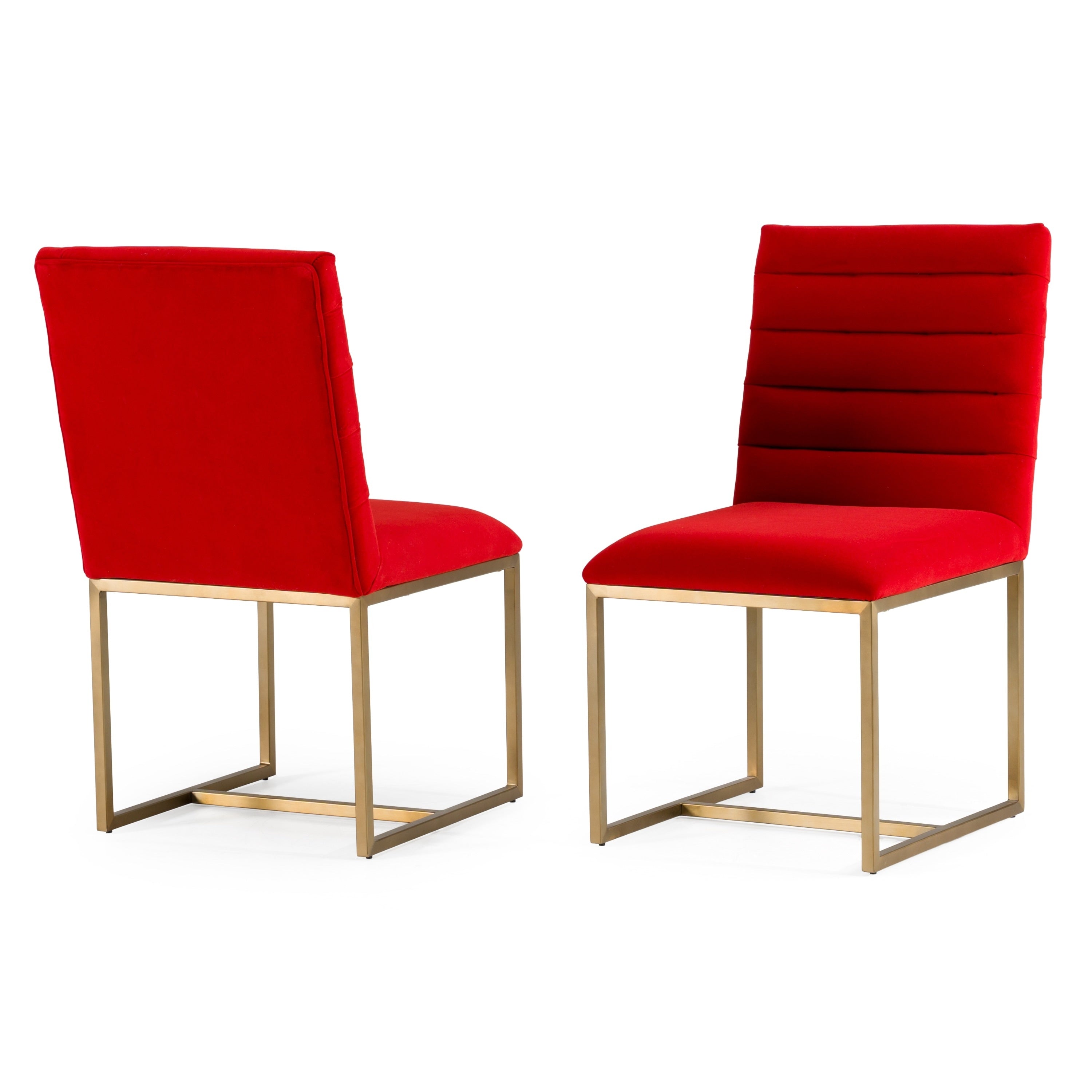 Modrest Barker Modern Burnt Orange Brush Gold Dining Chair Set Of 2