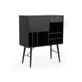 Modrest Billy Modern Black Oak Gold Tall Buffet