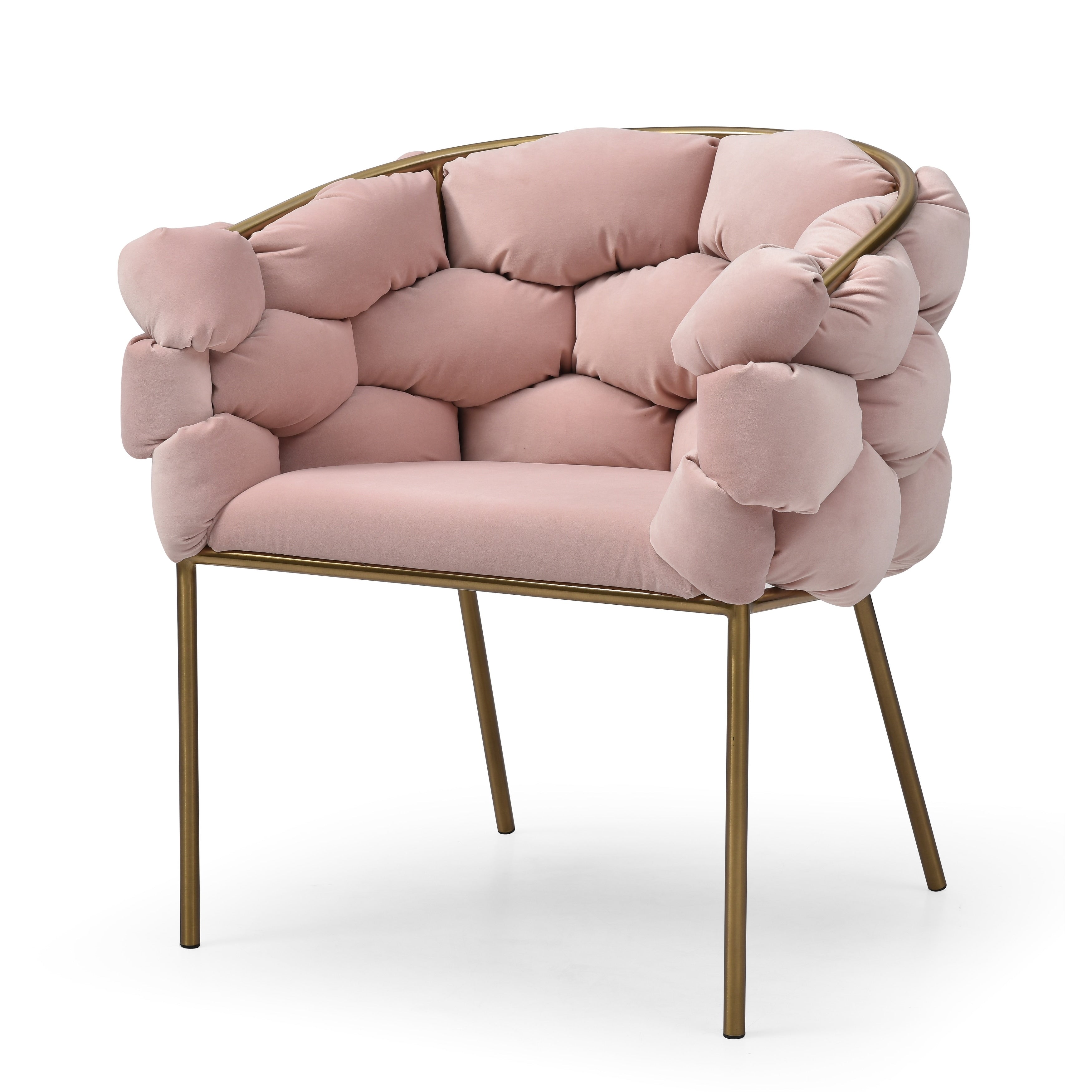 Modrest Debra Modern Pink Velvet Dining Chair.