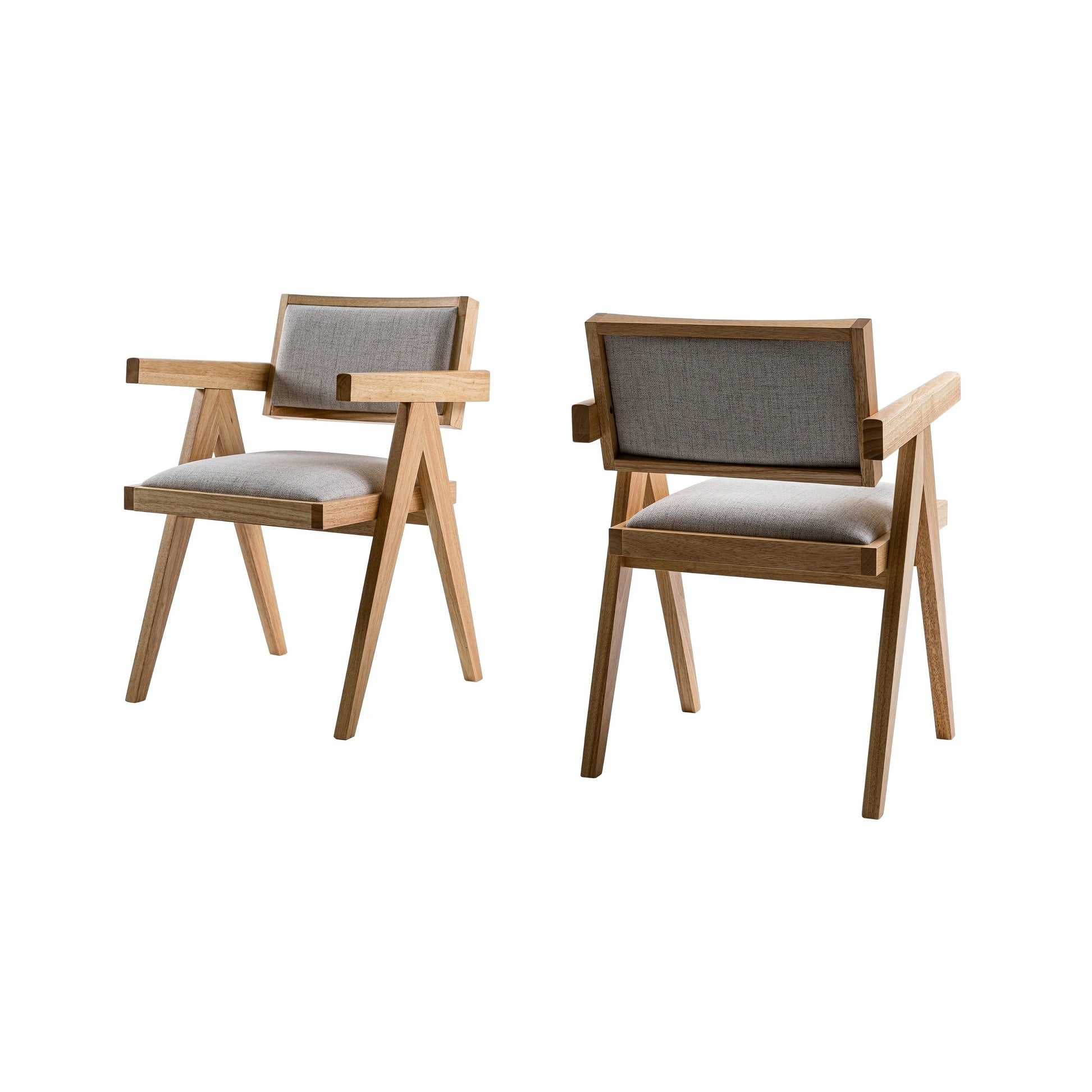 Modrest Fern Modern Natural And Beige Dining Chair Set Of 2