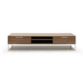Modrest Heloise Modern Walnut And Stainless Steel Tv Stand