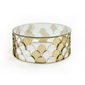 Modrest Javier Modern Glass Gold Round Coffee Table