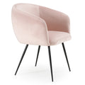 Modrest Luzerne Modern Pink Velvet Dining Chair