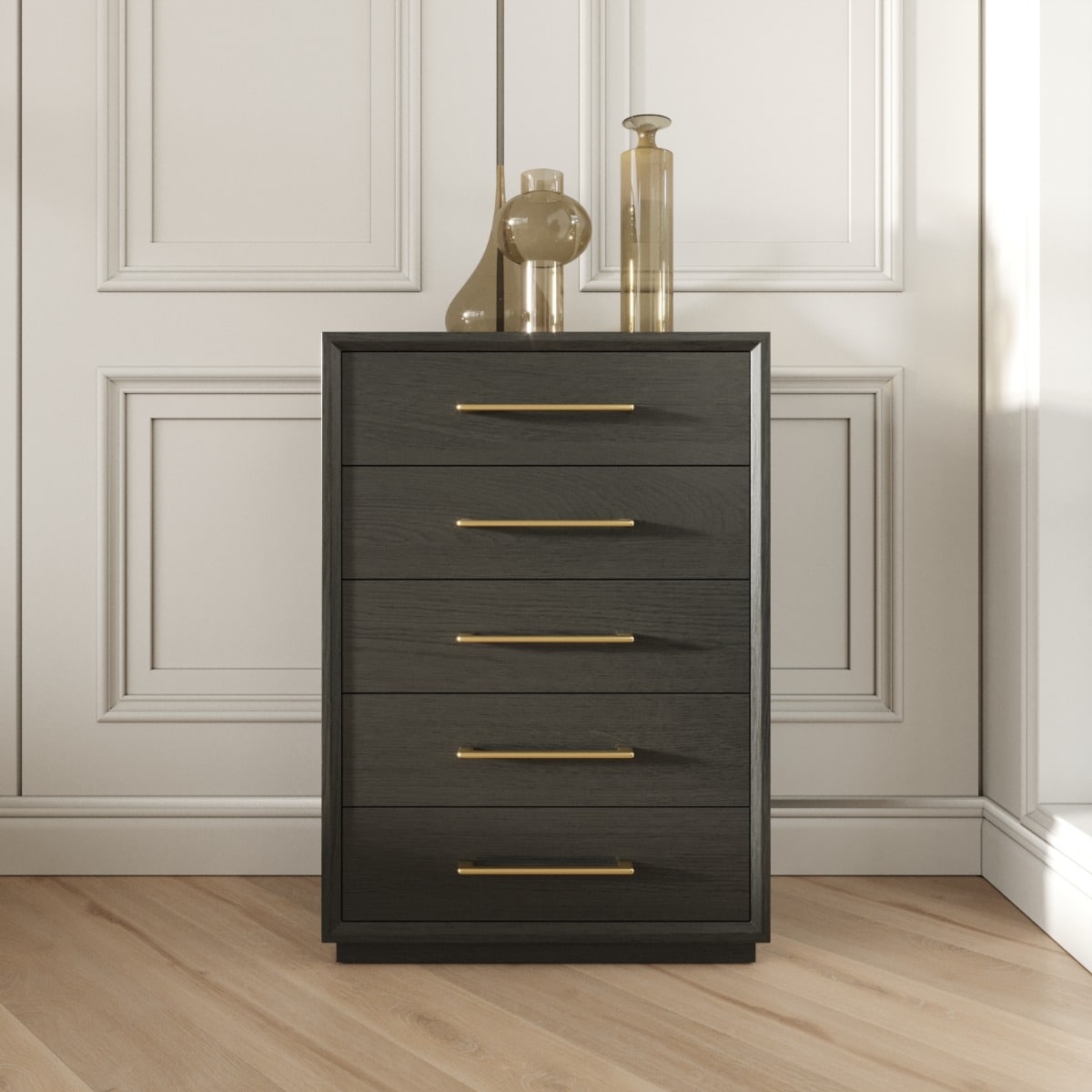 Modrest Manhattan Contemporary Grey And Gold Chest