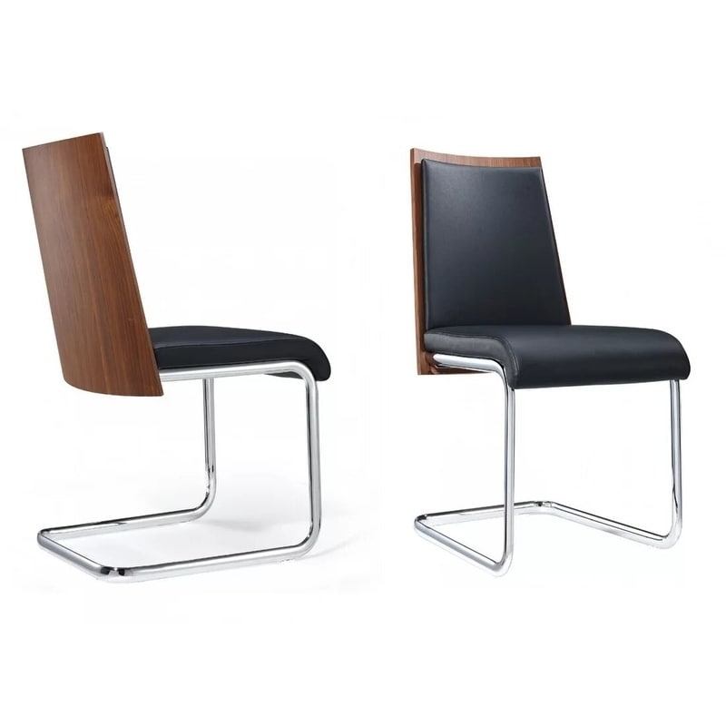 Modrest Morgan Modern Black Walnut Dining Chair Set Of 2