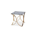 Modrest Reklaw Modern Smoked Glass And Rose Gold End Table