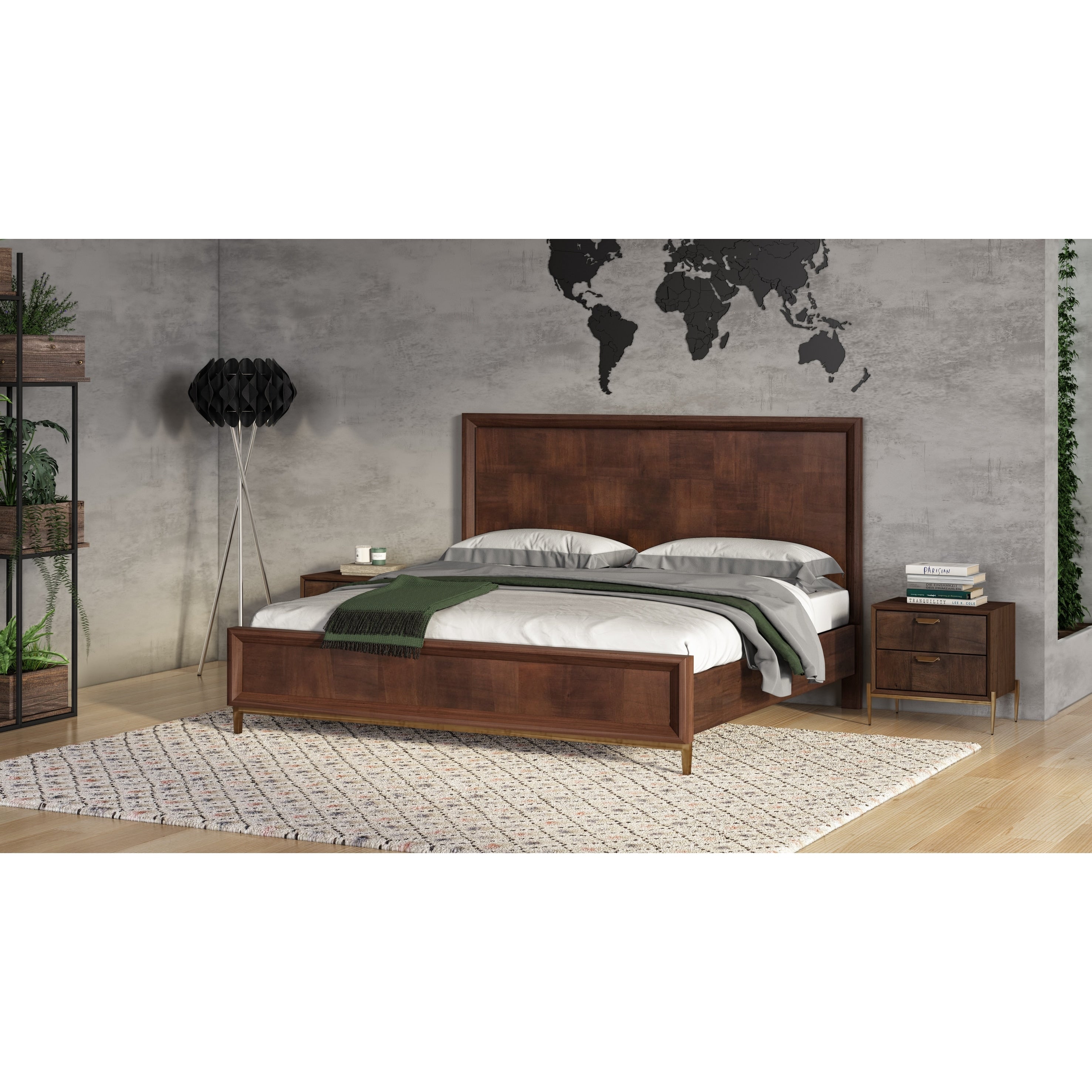 Modrest Shane Modern Acacia Brass Bed