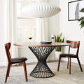 Modrest Theresa Modern Round Walnut Black Table