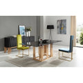 Modrest Token Modern Smoked Grey Glass Rosegold Dining Table