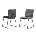 Modrest Yannis Modern Dark Grey Fabric Dining Chair Set Of 2