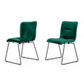 Modrest Yannis Modern Green Fabric Dining Chair Set Of 2