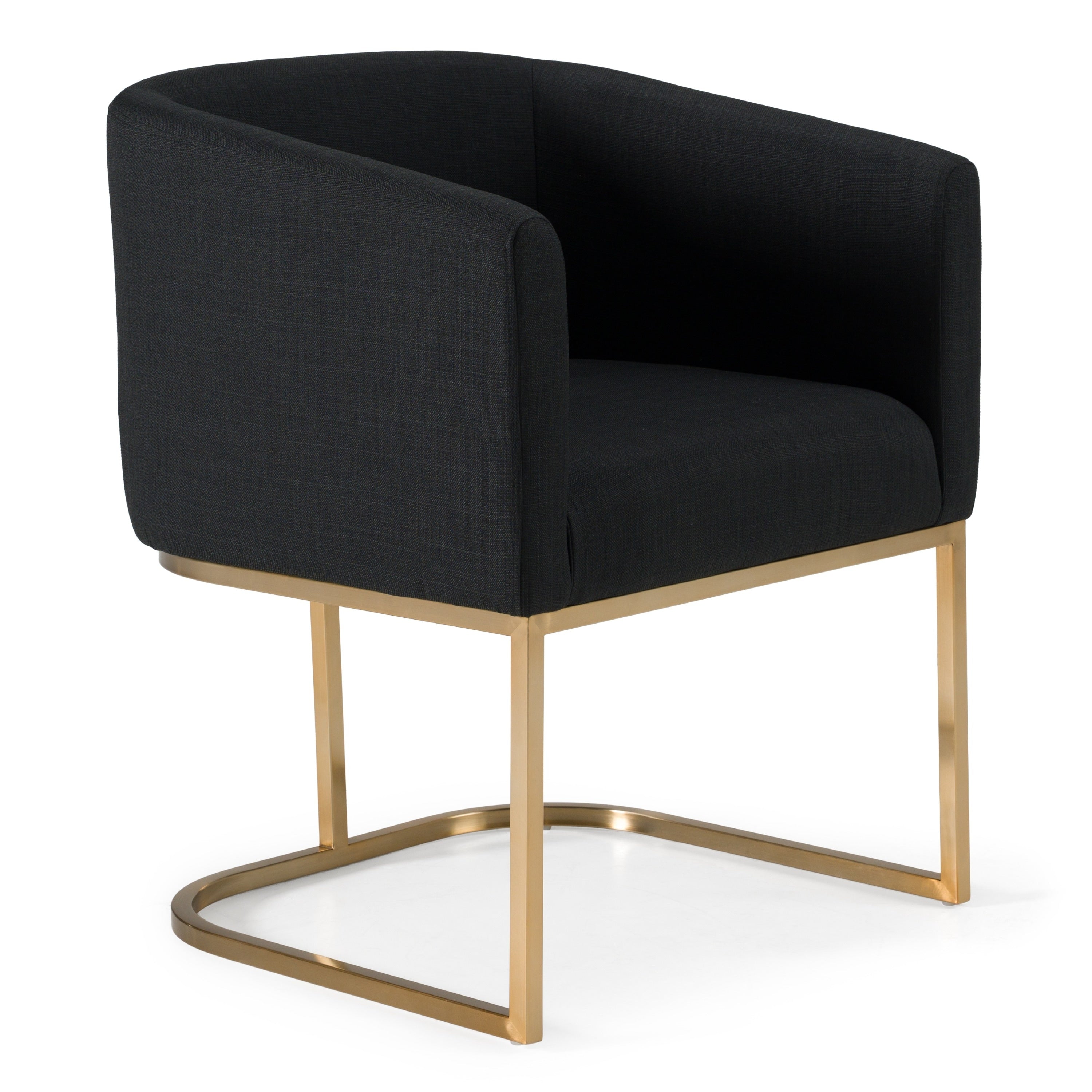 Modrest Yukon Modern Black Antique Brass Dining Chair
