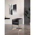 Modrest Yukon Modern Grey Fabric Antique Brass Dining Chair