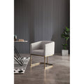 Modrest Yukon Modern Light Grey Fabric Antique Brass Dining Chair