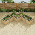Modular Cedar Raised Garden Bed With Wire Mesh Solid Wood Outdoor Planter Box Diy Vegetable