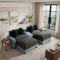 Modular Chenille Sectional Sofa With 2 Movable Ottomans By Harper Bright Designs