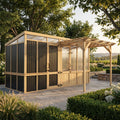 8.1X6.1 Ft Cedar Wood Greenhouse Outdoor Walk In Panels Garden Greenhouse Kit Natural Finish Diy Paintable
