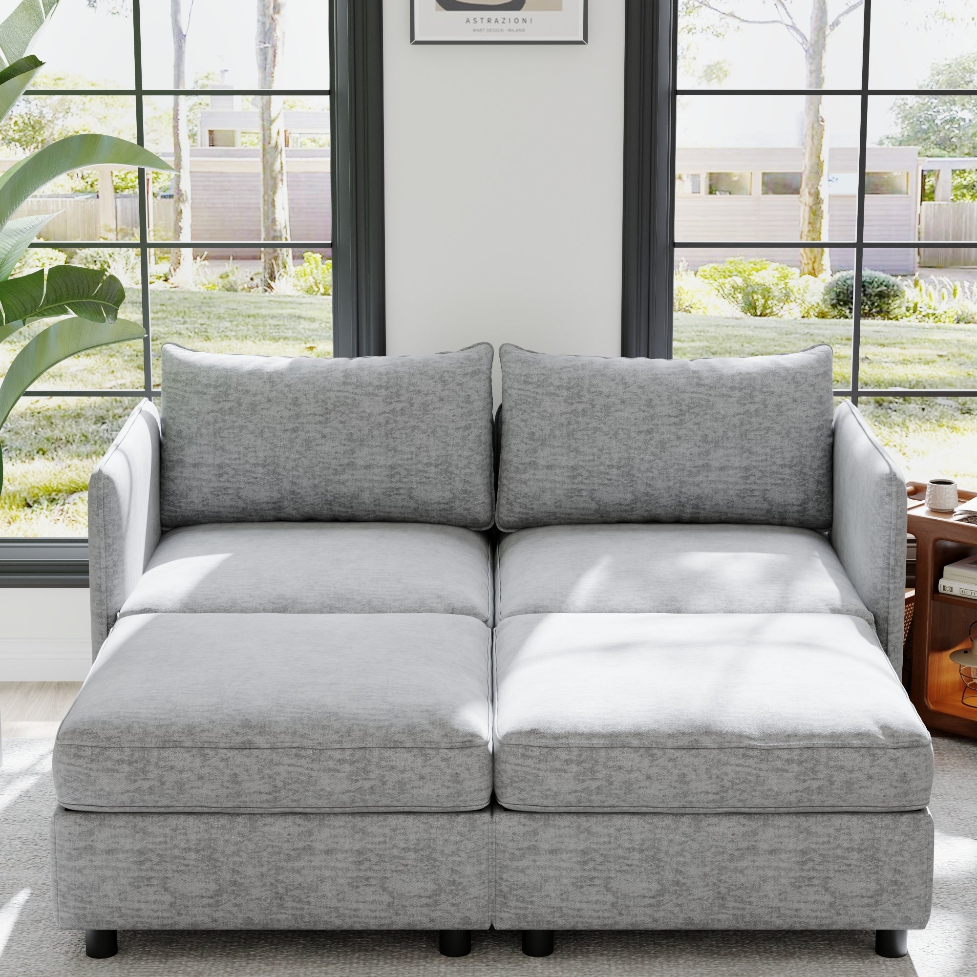 Modular Sectional Sofa 2 Seater Sofa Couch With Ottoman Living Room Lounge Sofa Loveseat With Storage