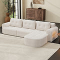 Modular Sectional Sofa Couch With Chaise Full Foam Structure Compression Packaging Design Woven Texture Upholstery