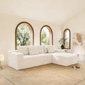 Modular Sectional Sofa With L Shape Chaise Corduroy Upholstered Sofa With Pillows Full Compressed Deep Seat Corner Sofa