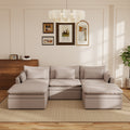 Modular Sectional Sofa 3 Seater Seat Sofa U Shaped Couches With 2 Ottomans Throw Pillow