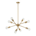Module 22 Inch Wide 8 Light Chandelier In Burnished Brass