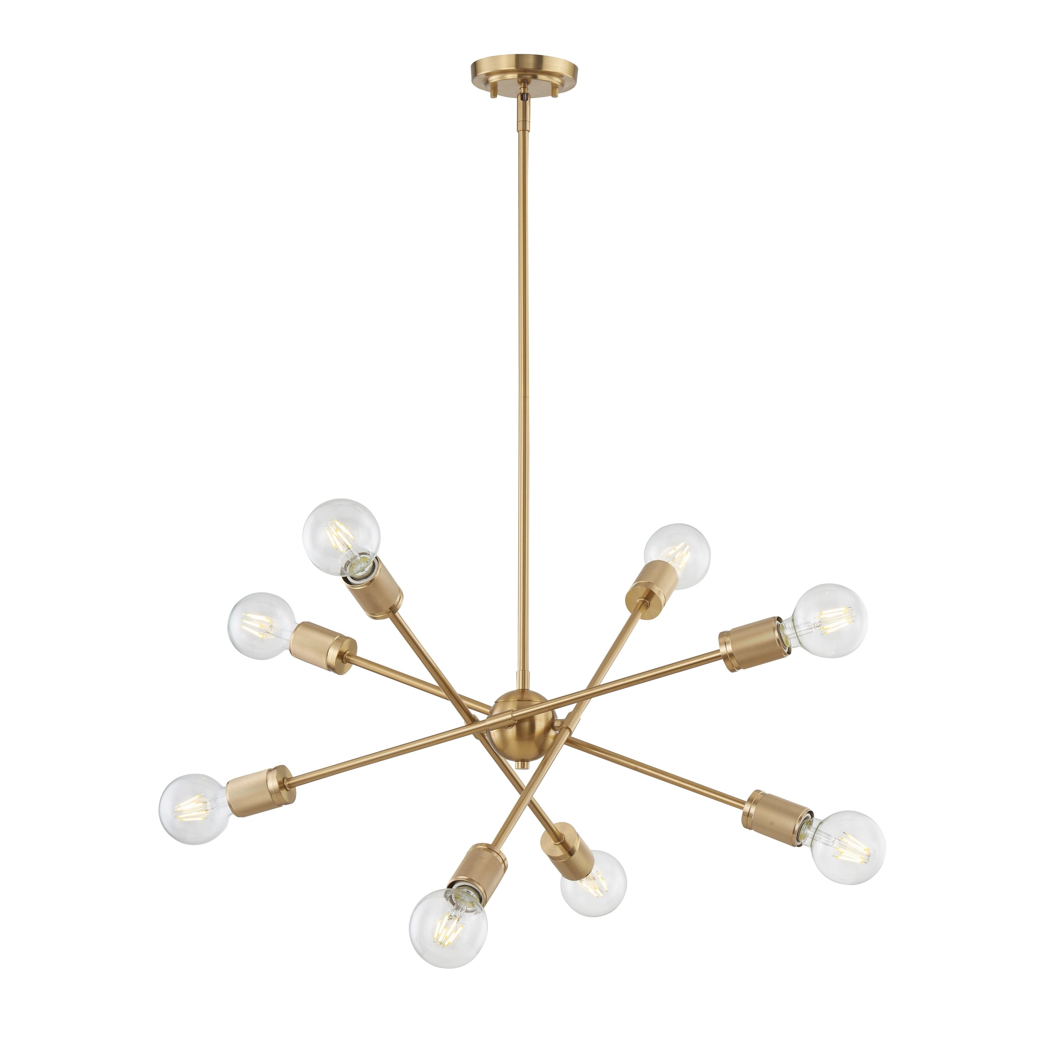 Module 22 Inch Wide 8 Light Chandelier In Burnished Brass