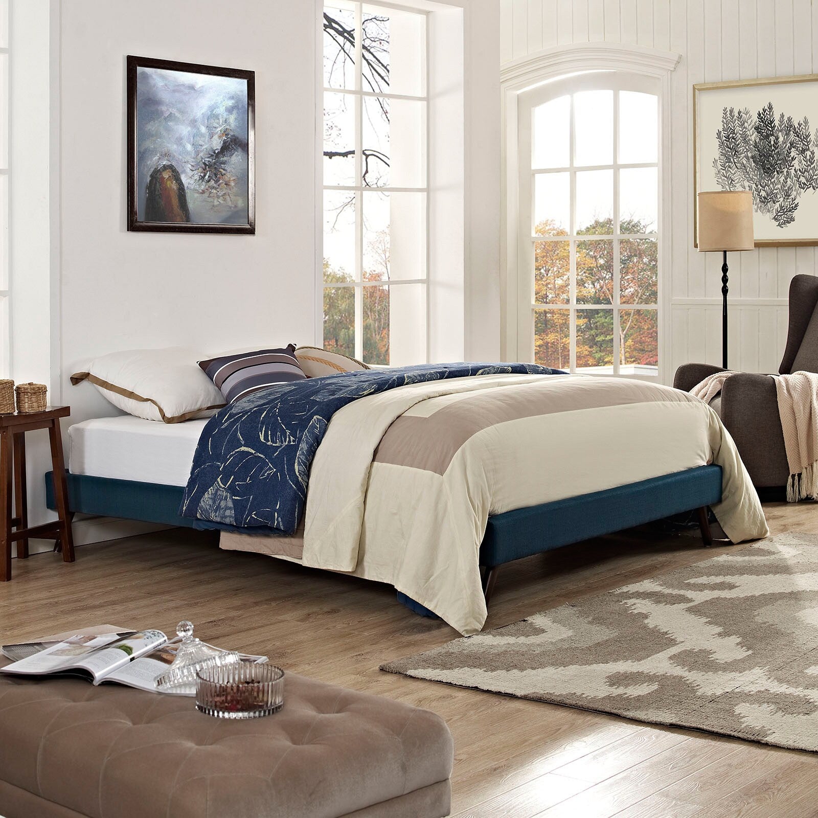 Modway Helen Azure Fabric Full Size Bed