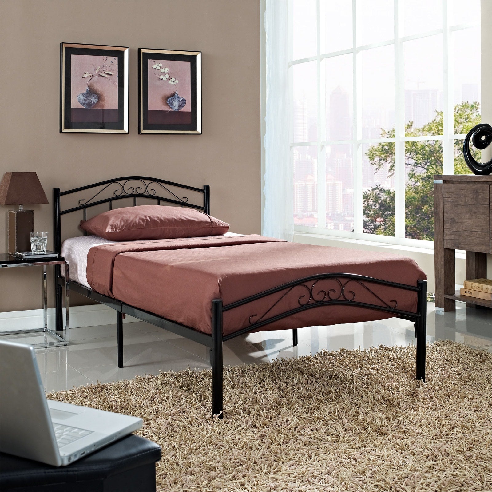 Modway Townhouse Iron Twin Bed Frame