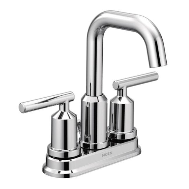 Moen 6150 Gibson Double Handle Centerset Bathroom Faucet With Duralast Valve Technology And Pop Up Drain Assembly Chrome