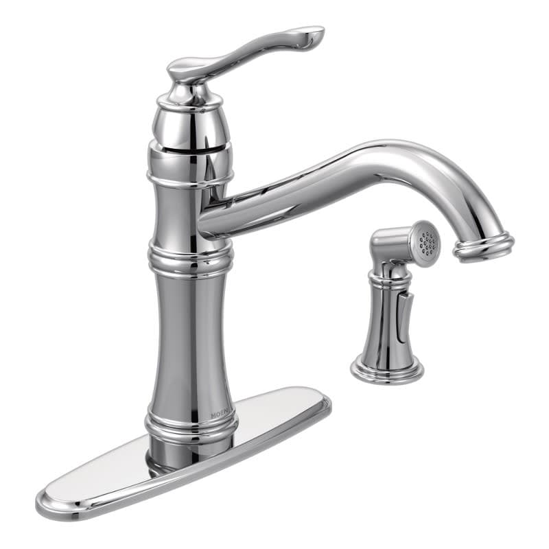 Moen 7245 Belfield High Arc Single Handle Kitchen Faucet With Side Spray Power Clean Technology