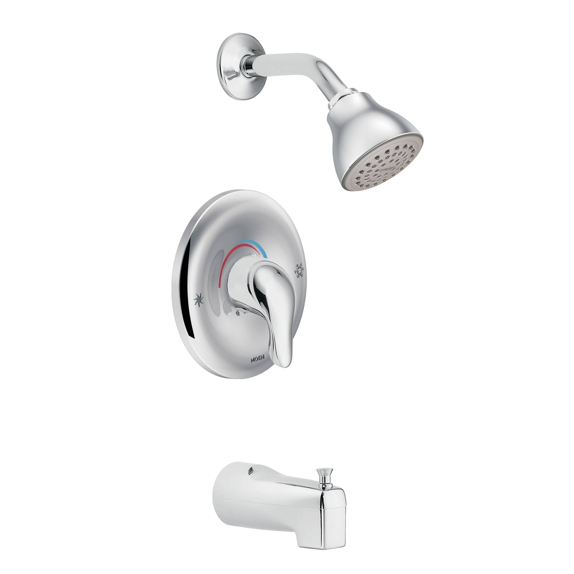 Moen L2363 Posi Temp Pressure Balanced Tub And Shower Trim With 2.5 Gpm Shower Head And Tub Spout From The Chateau Collection