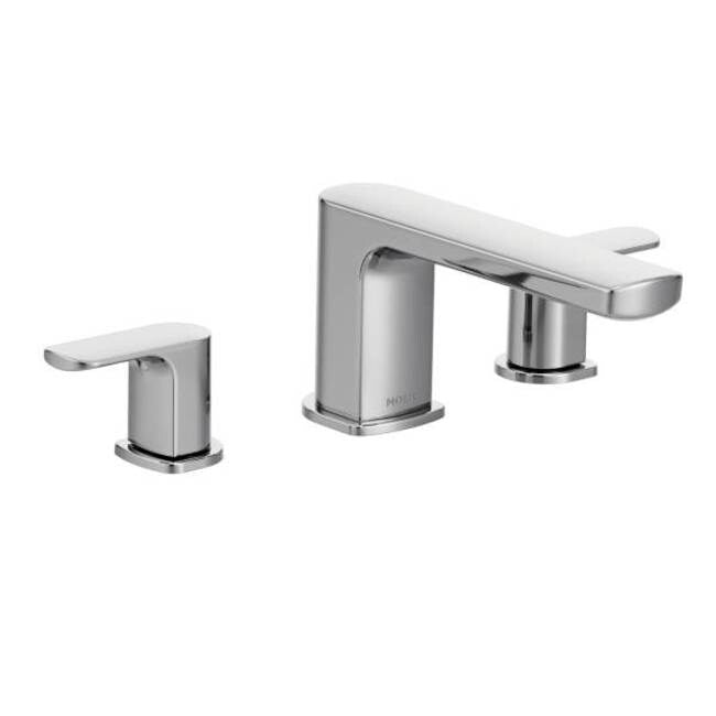 Moen T935 Double Handle Low Arc Deck Mounted Roman Tub Filler From The Rizon Collection