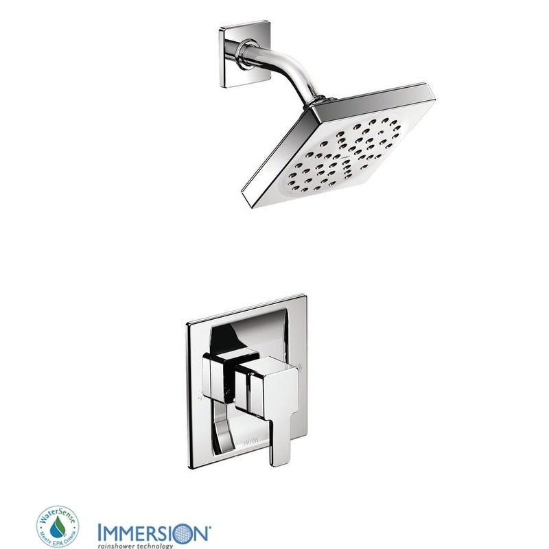Moen Ts2712Ep Single Handle Posi Temp Pressure Balanced Shower Trim With Rain Shower Head From The 90 Degree Collection Less