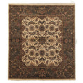 Moghul Hand Knotted New Zealand Wool Ivory Sage Area Rug 8 Round