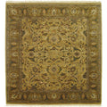 Moghul Hand Knotted New Zealand Wool Maize Gold Area Rug 9 X 10